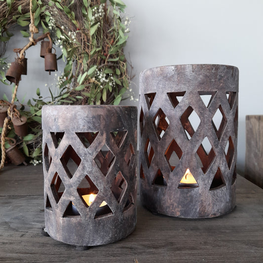 Windlicht bruin dassel maat S, M en L