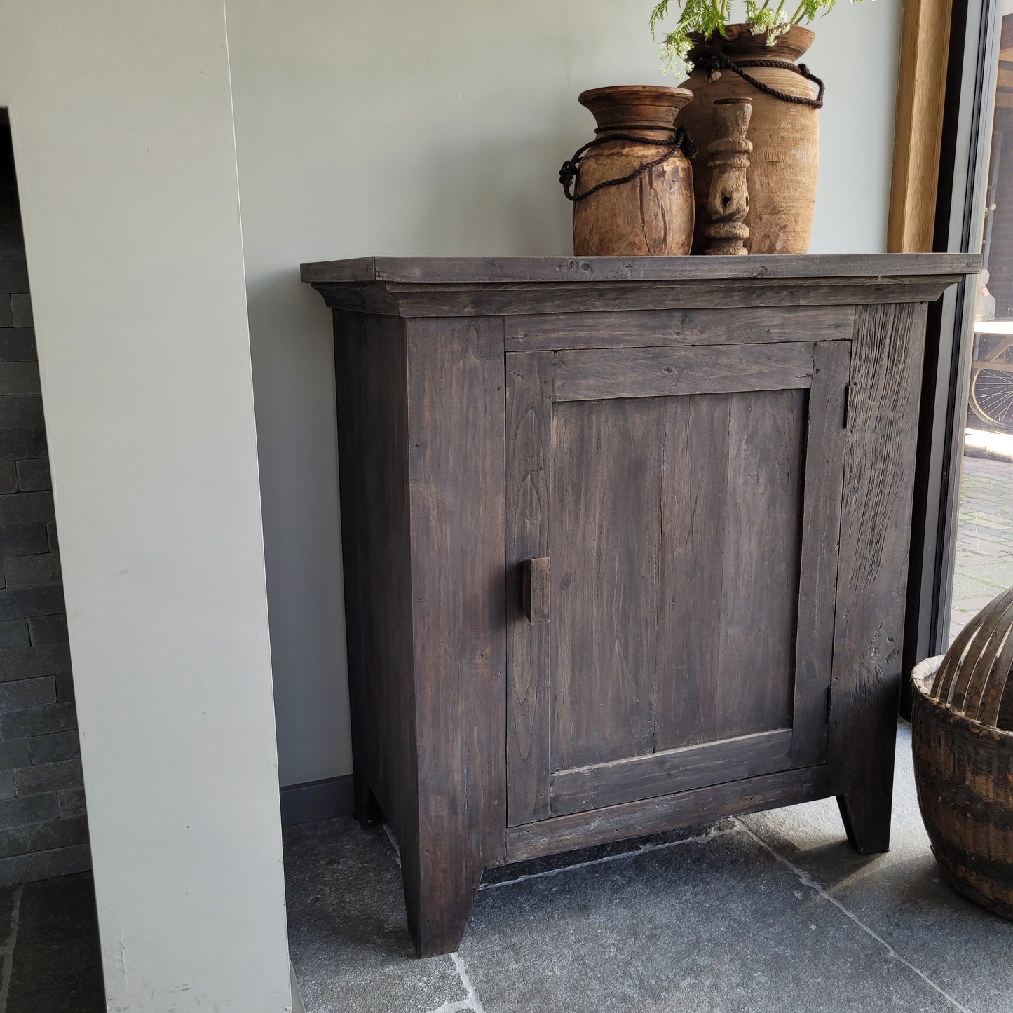Eendeurskast commode Vintage sober vergrijsd