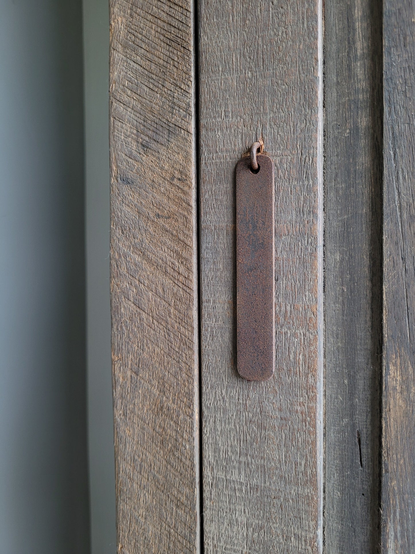 Hoge eendeurs kast oud hout driftwood sober
