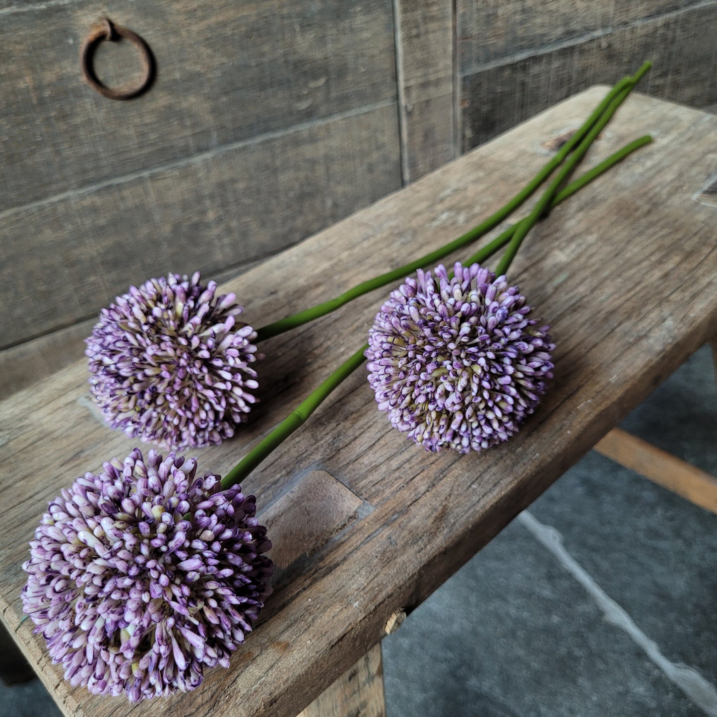 Kunst allium bol 3 stuks 43cm