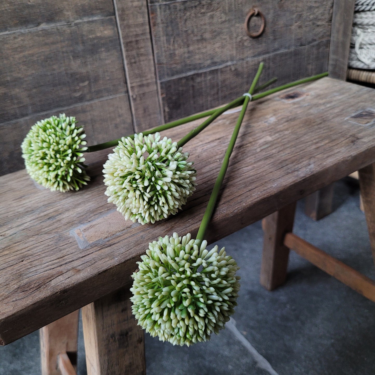 Kunst allium bol 3 stuks 43cm