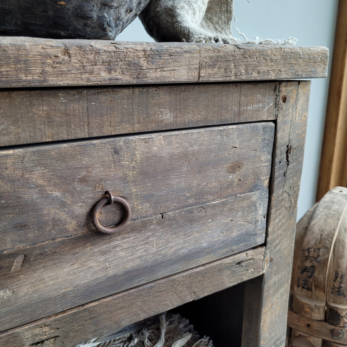 Sidetable dressoir oud hout driftwood 1 lade Kota