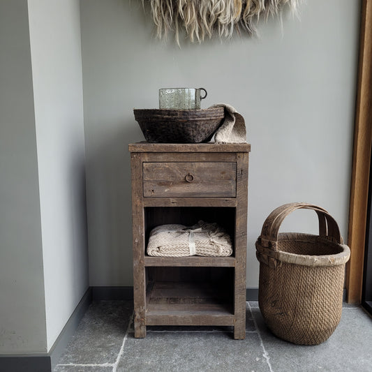 Sidetable dressoir oud hout driftwood 1 lade Kota
