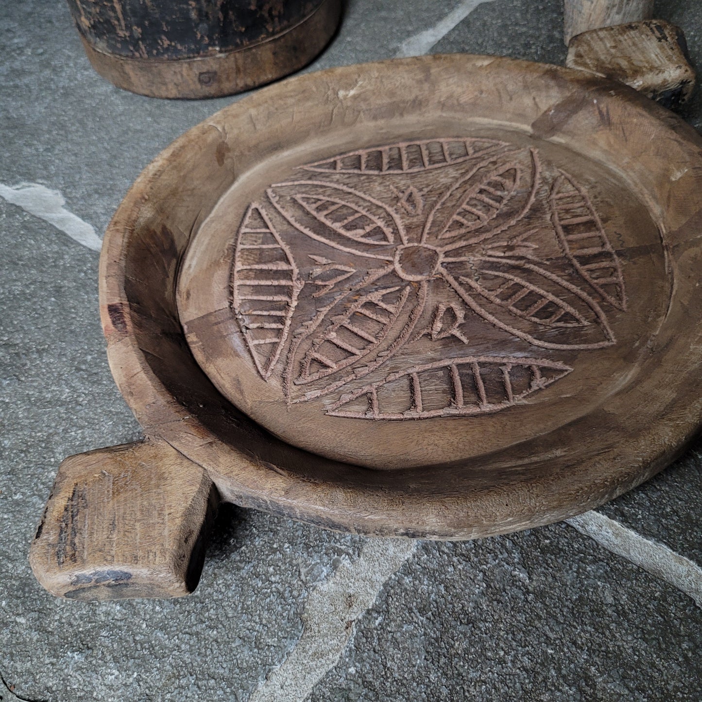 Uniek houten chapati schaal