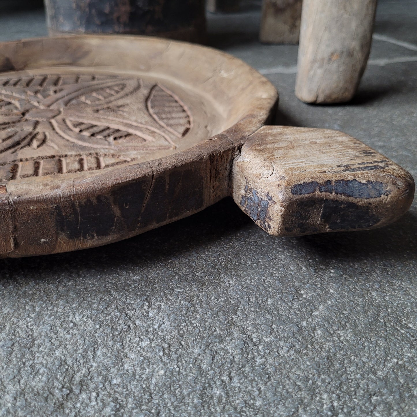Uniek houten chapati schaal