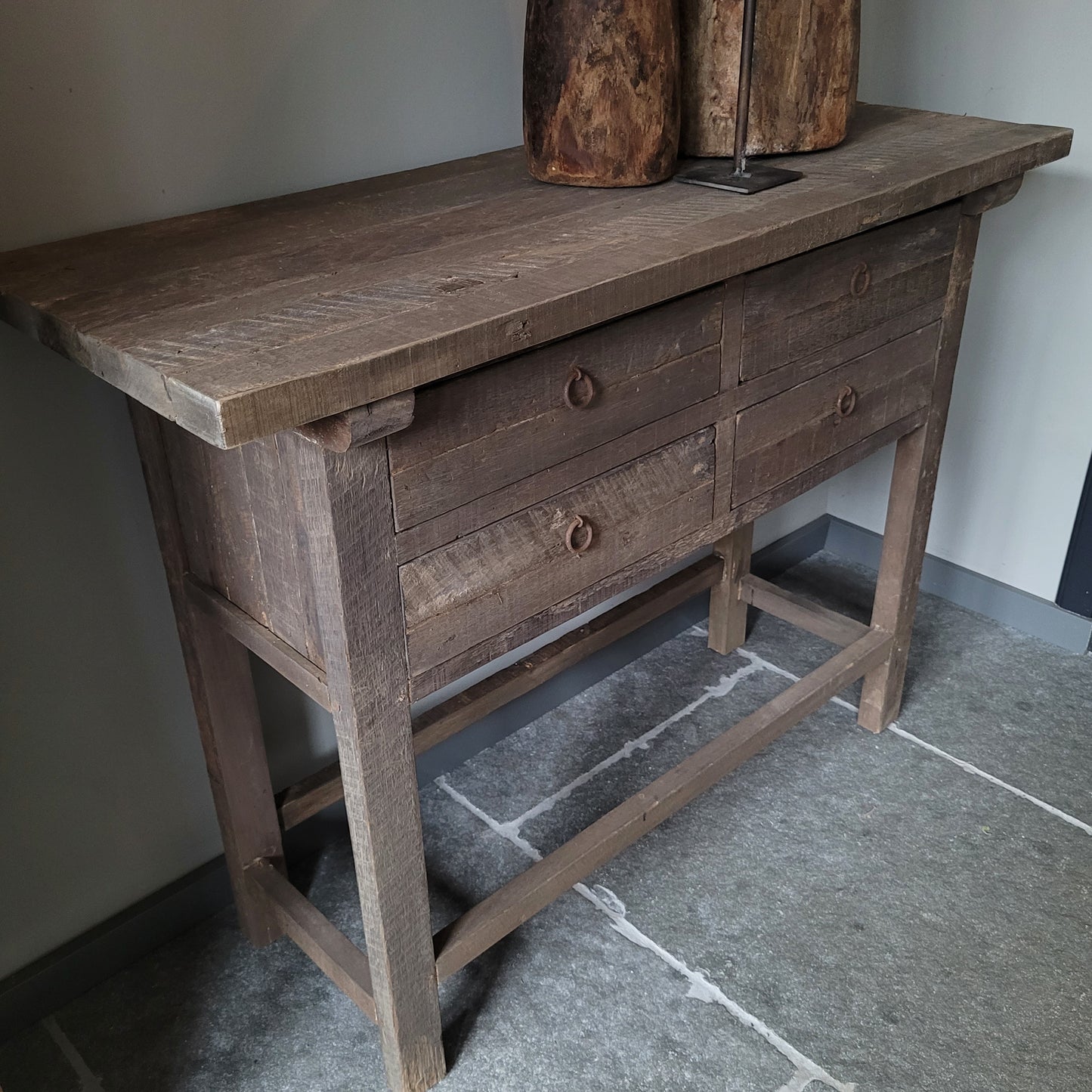 Sidetable oud hout driftwood Jenong 4 lades
