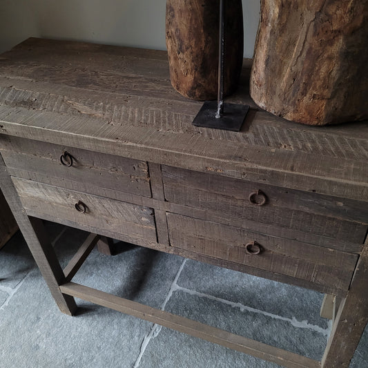 Sidetable oud hout driftwood Jenong 4 lades