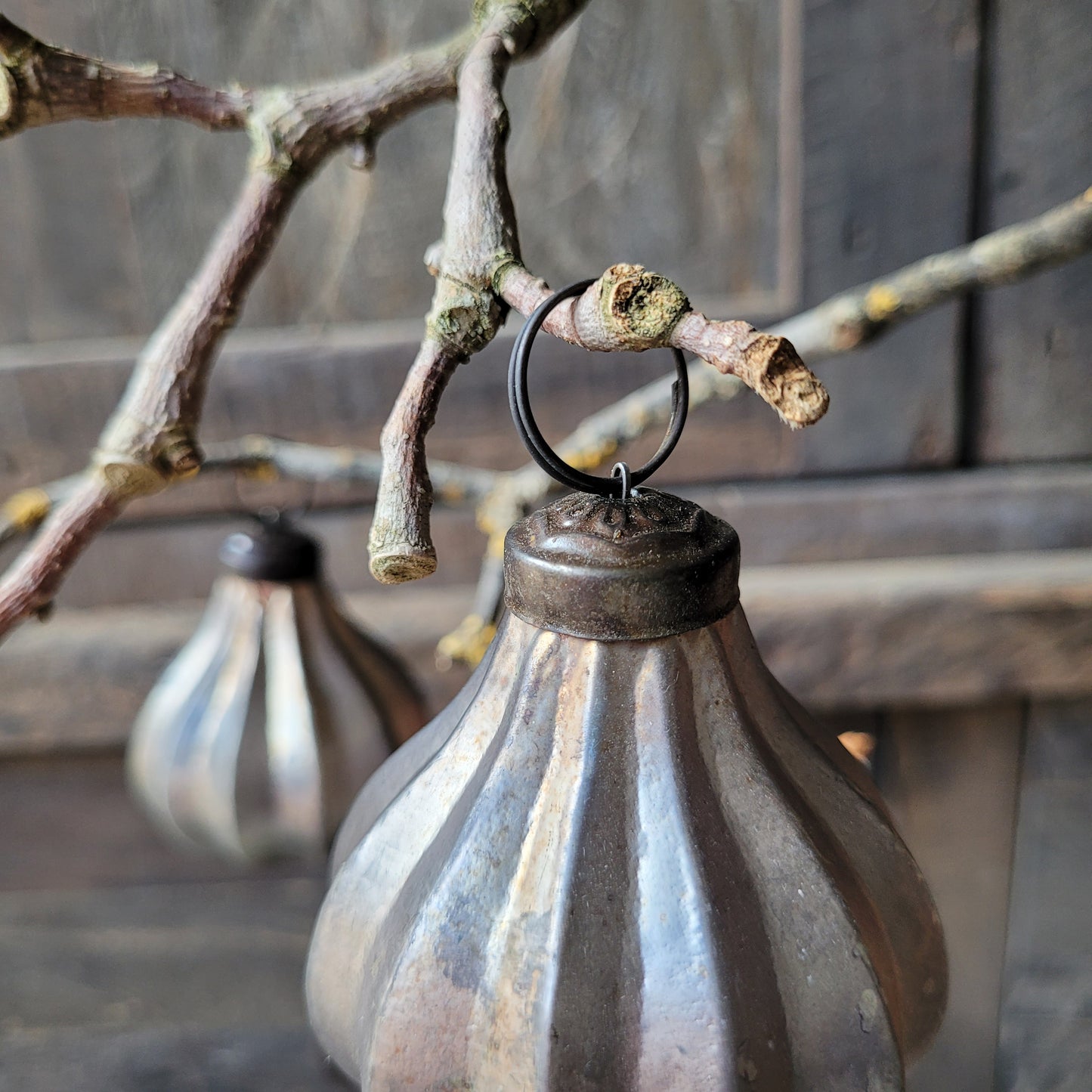 Kerstbal ornament antiek S