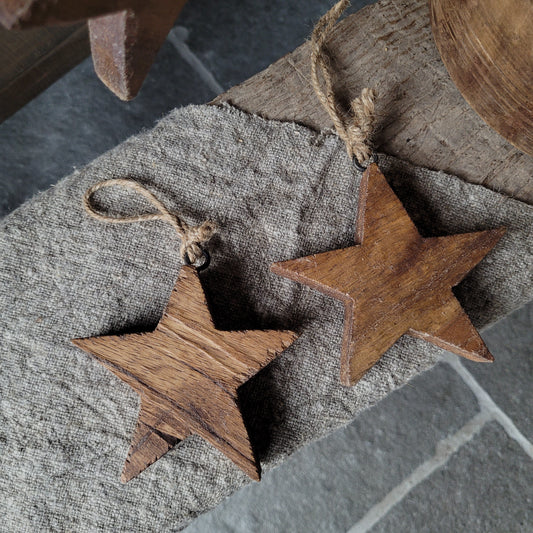Ster houten hanger Kerst