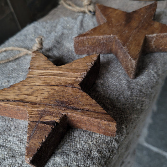 Ster houten hanger Kerst