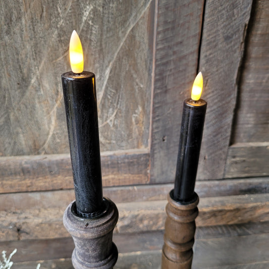 Set dinerkaarsen LED zwart incl. afstandsbediening