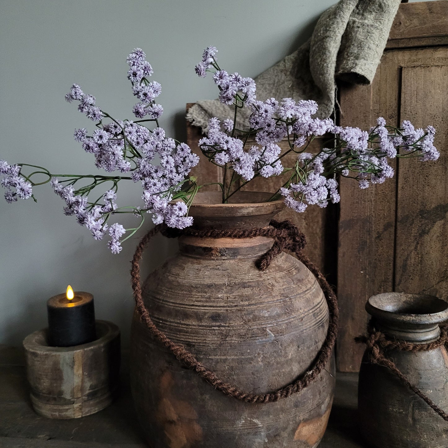 Kunsttak bloem lila 60cm