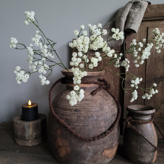 Kunsttak gipskruid bloem wit 60cm