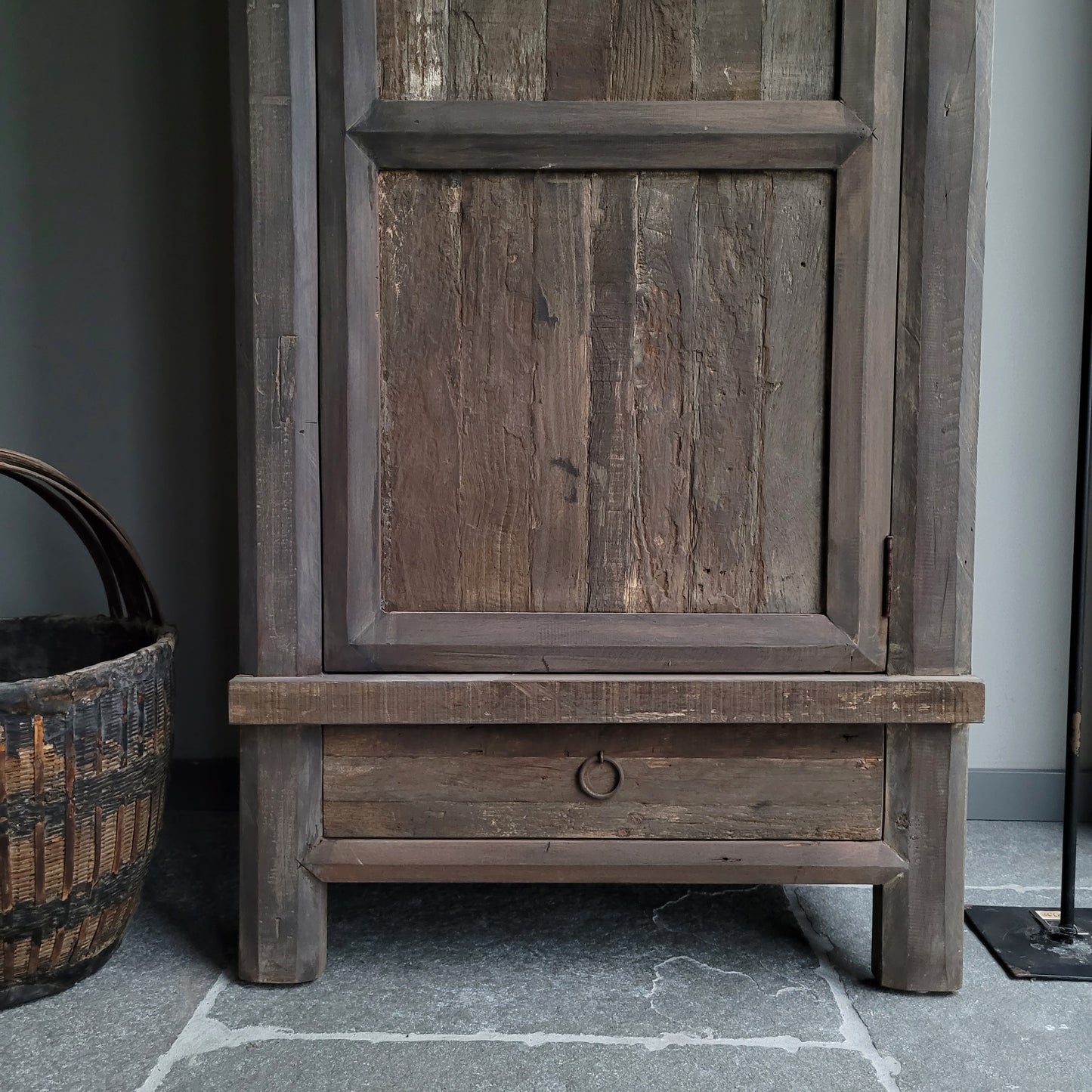 Eendeurs kast met lade oud hout driftwood