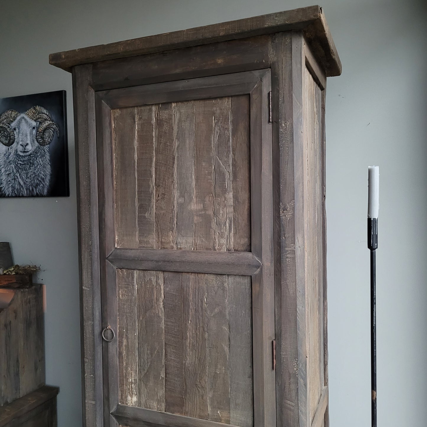 Eendeurs kast met lade oud hout driftwood