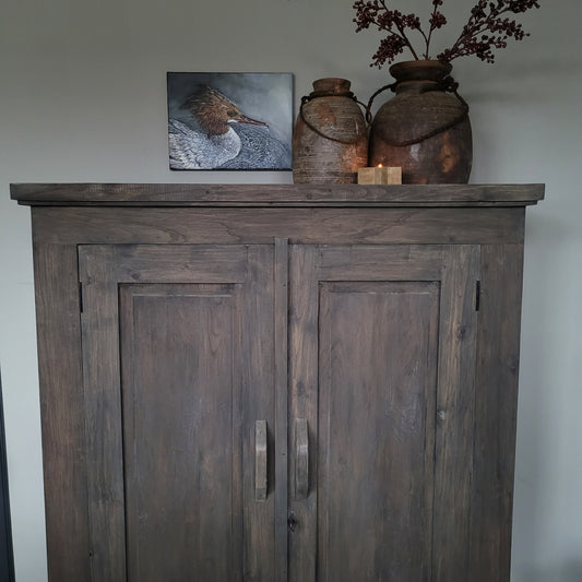 Kast 2-deurs Vintage sober vergrijsd