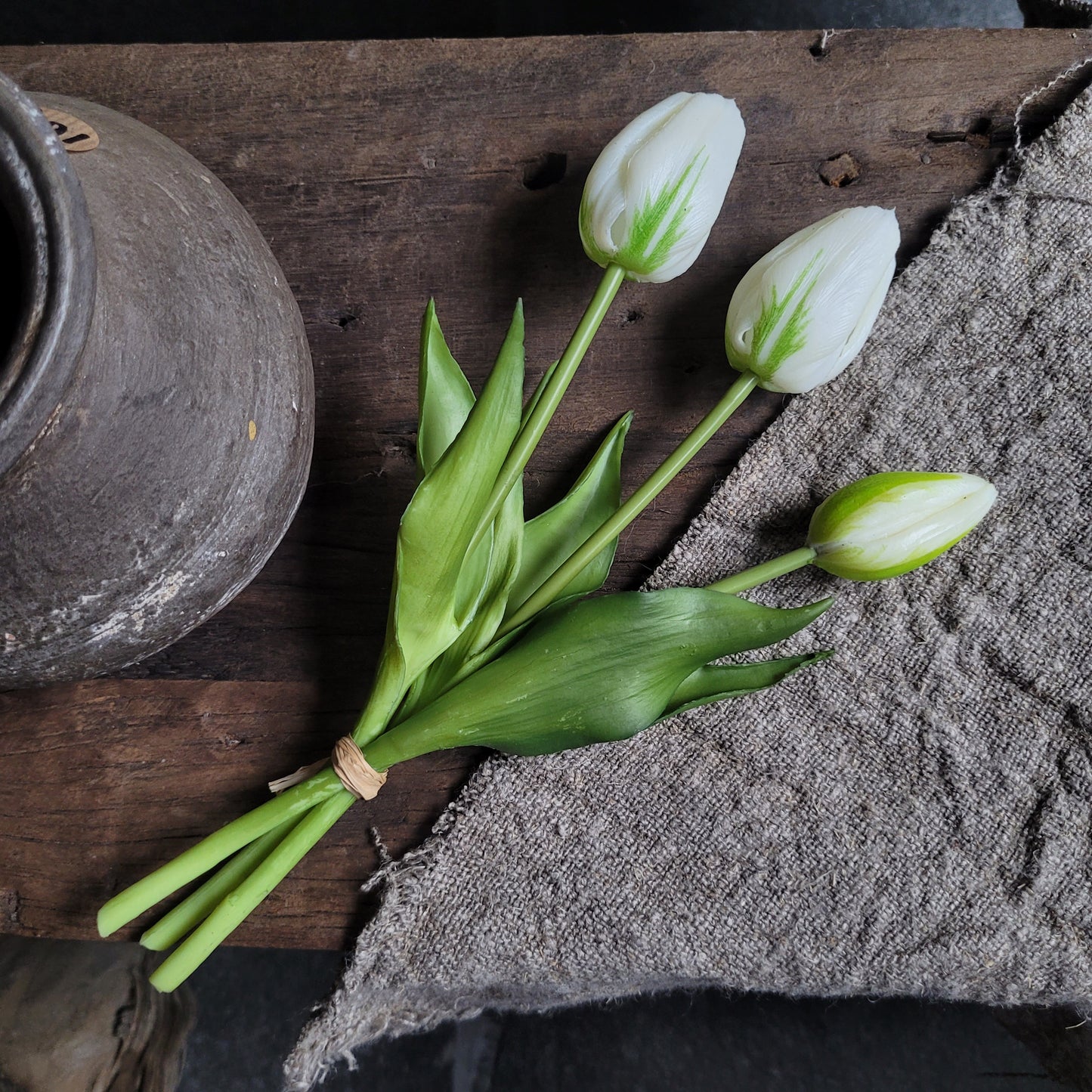Bosje kunst tulpen wit 26cm