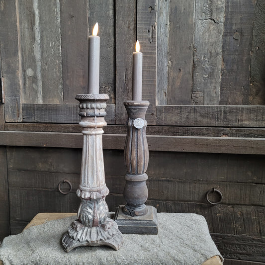 Set dinerkaarsen LED grijs incl. afstandsbediening