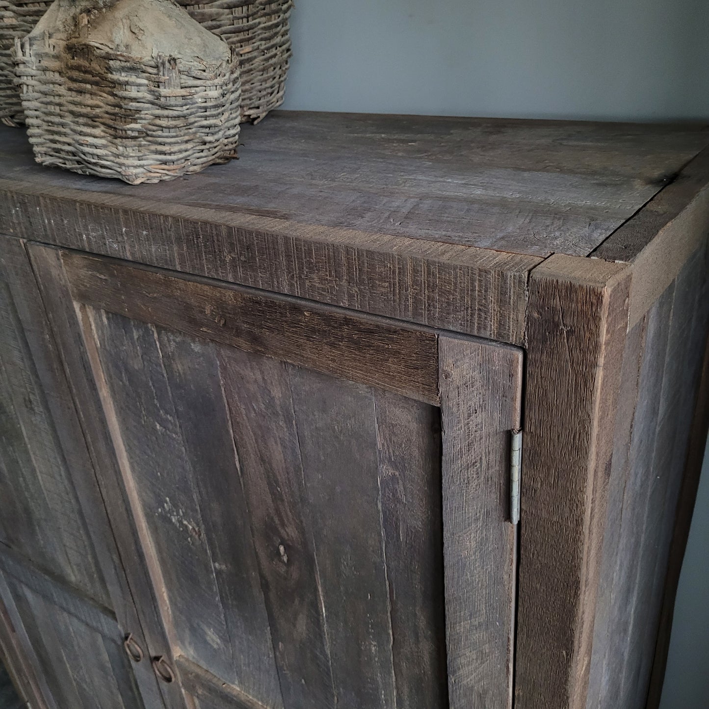 Kast oud hout driftwood 2-deurs/lades 160cm