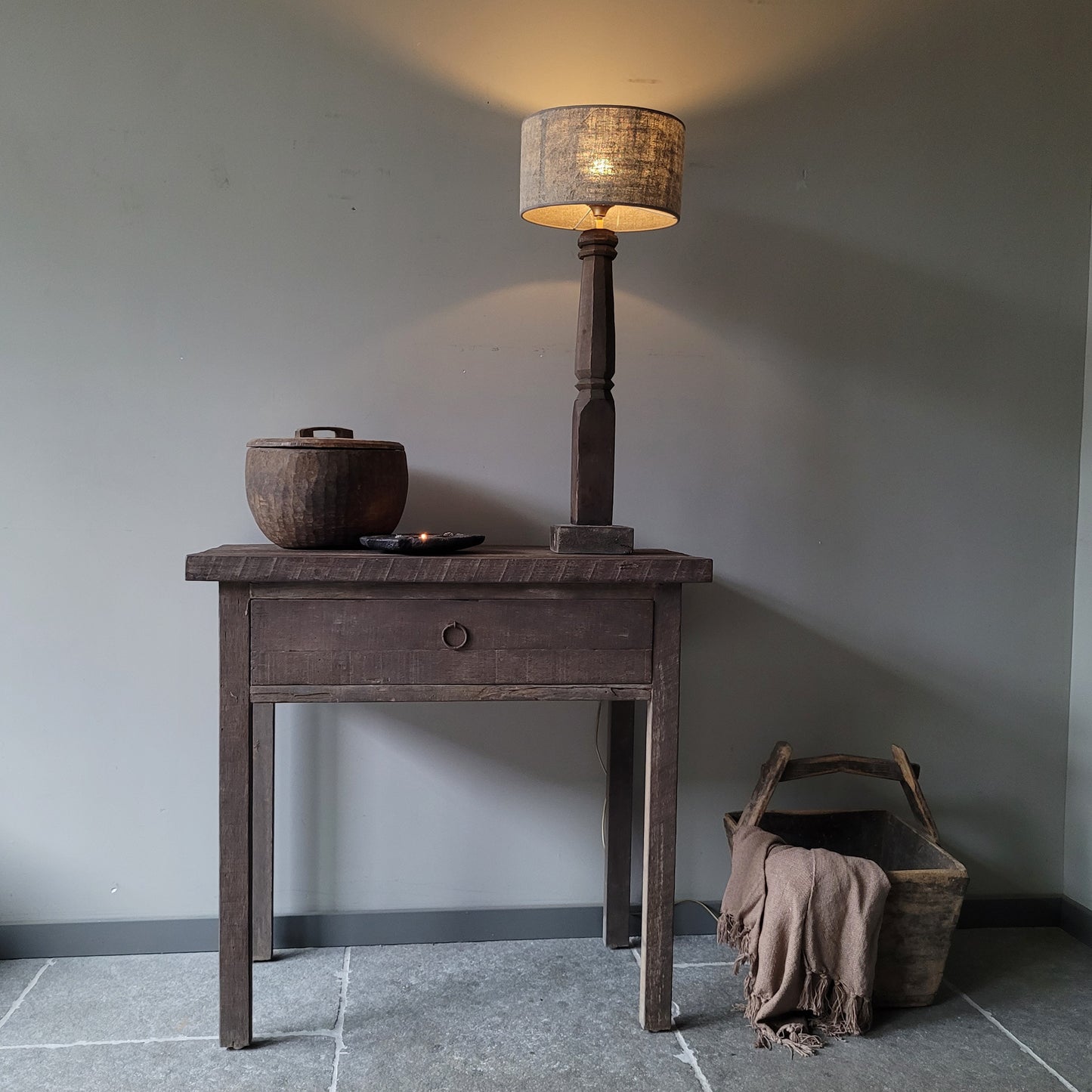 Sidetable met lade oud hout driftwood
