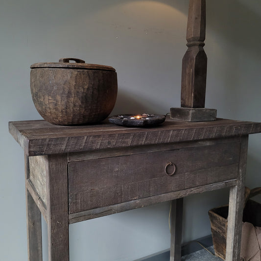 Sidetable met lade oud hout driftwood