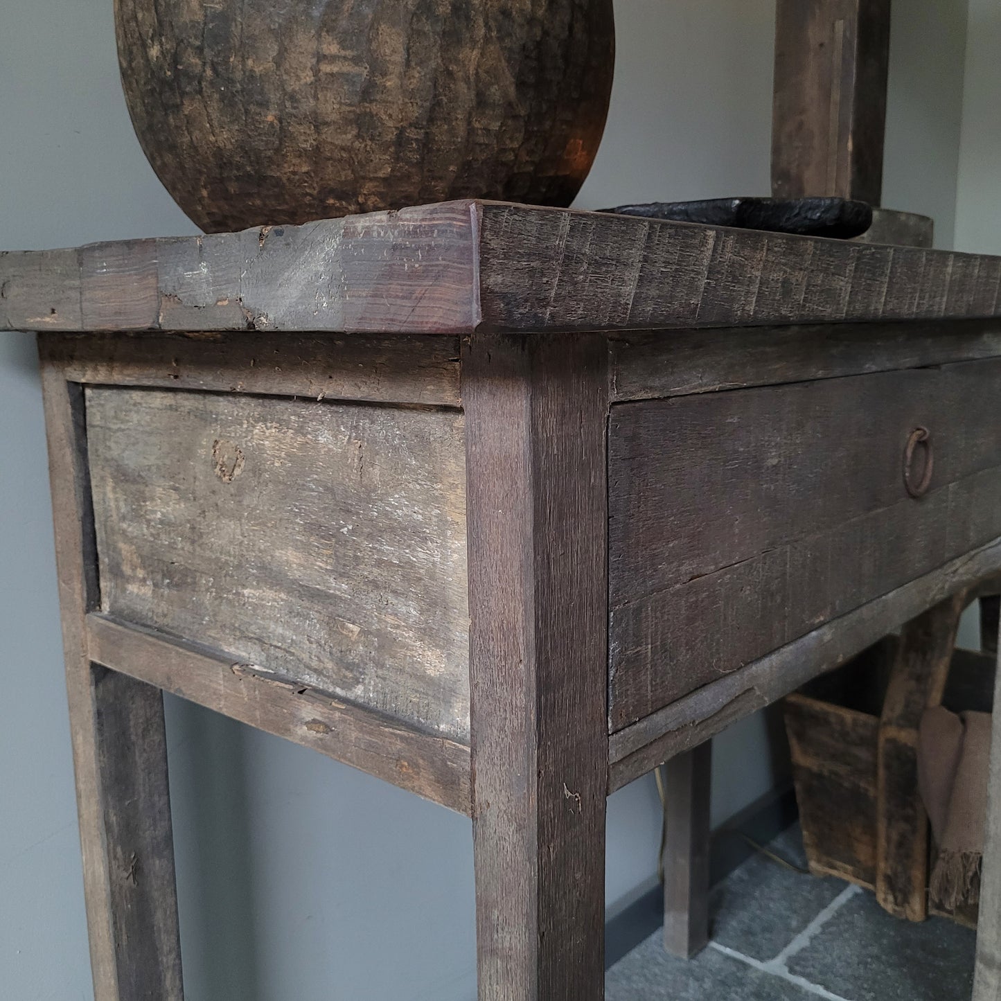 Sidetable met lade oud hout driftwood