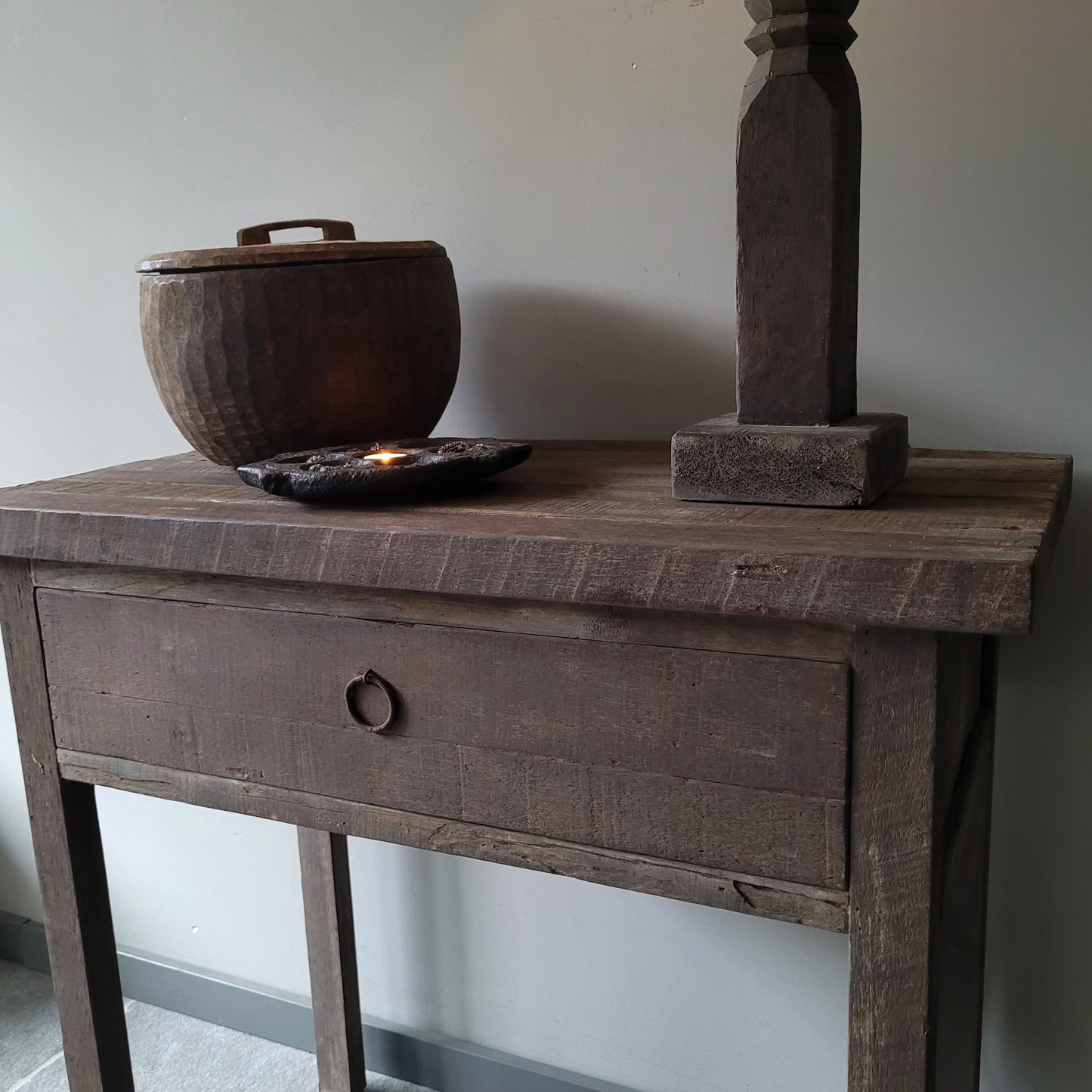 Sidetable met lade oud hout driftwood