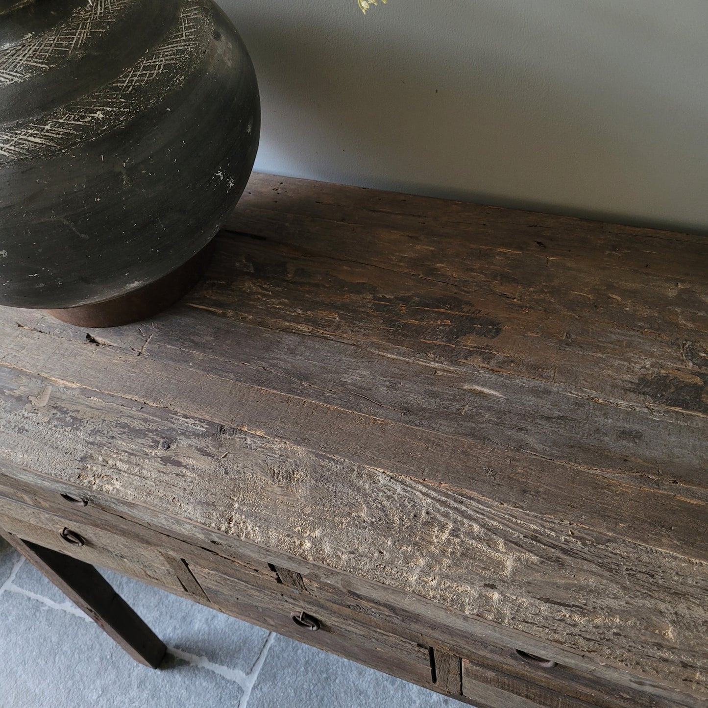 Sidetable oud hout driftwood sober 5 lades