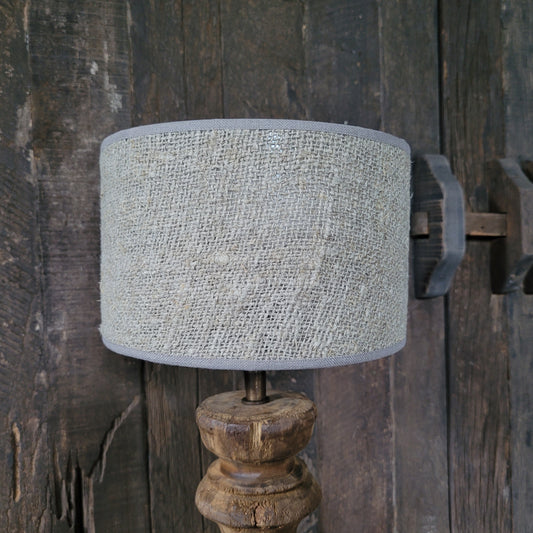 Houten baluster tafellamp M incl. shabby kap