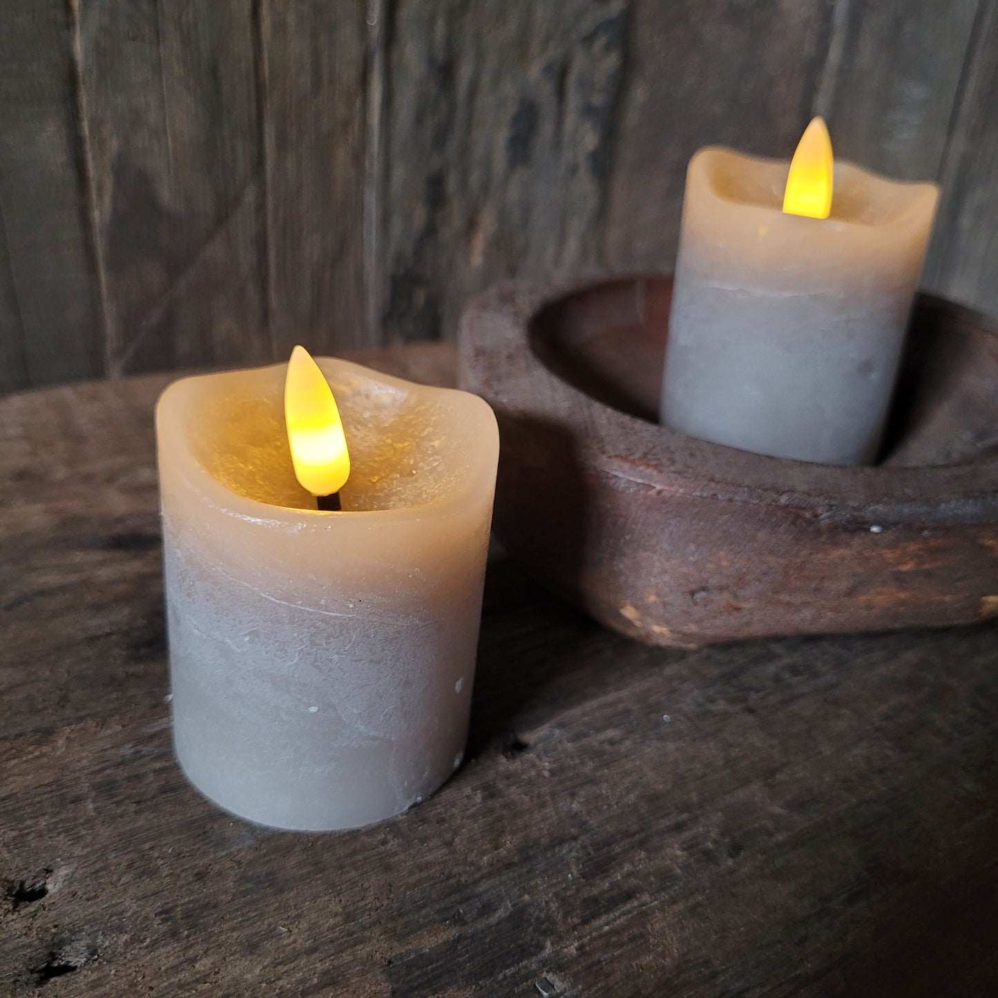 Set stompkaars LED grijs/taupe