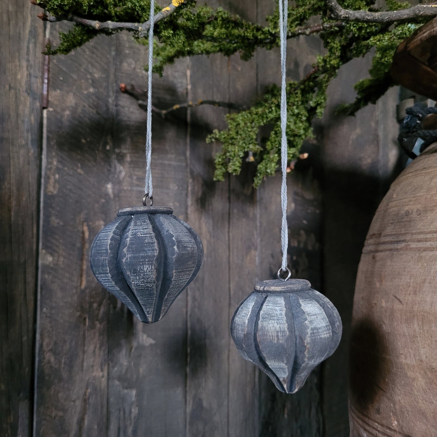 Kerst hanger hout pegel aan touw M