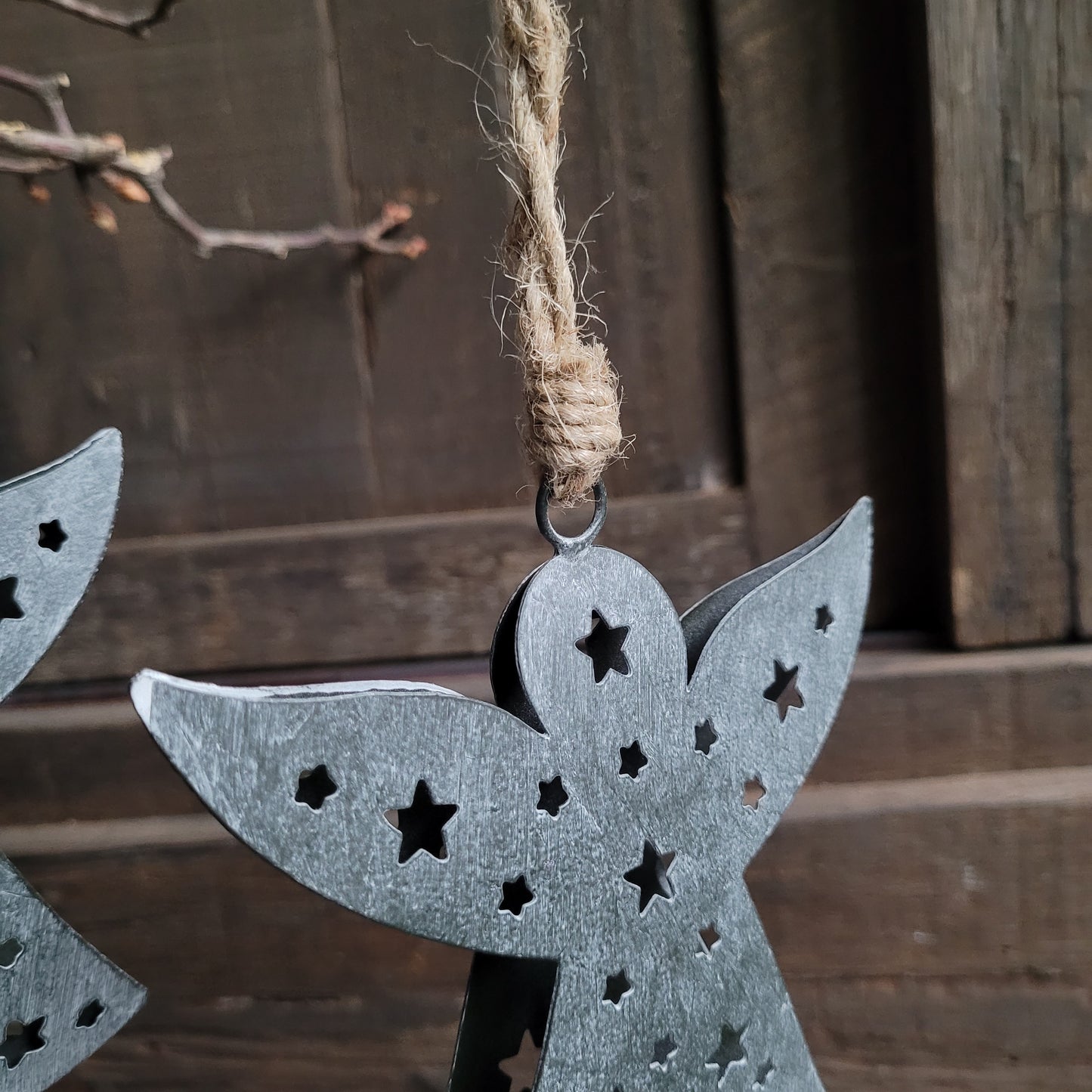 Kerst engel aan touw zink S