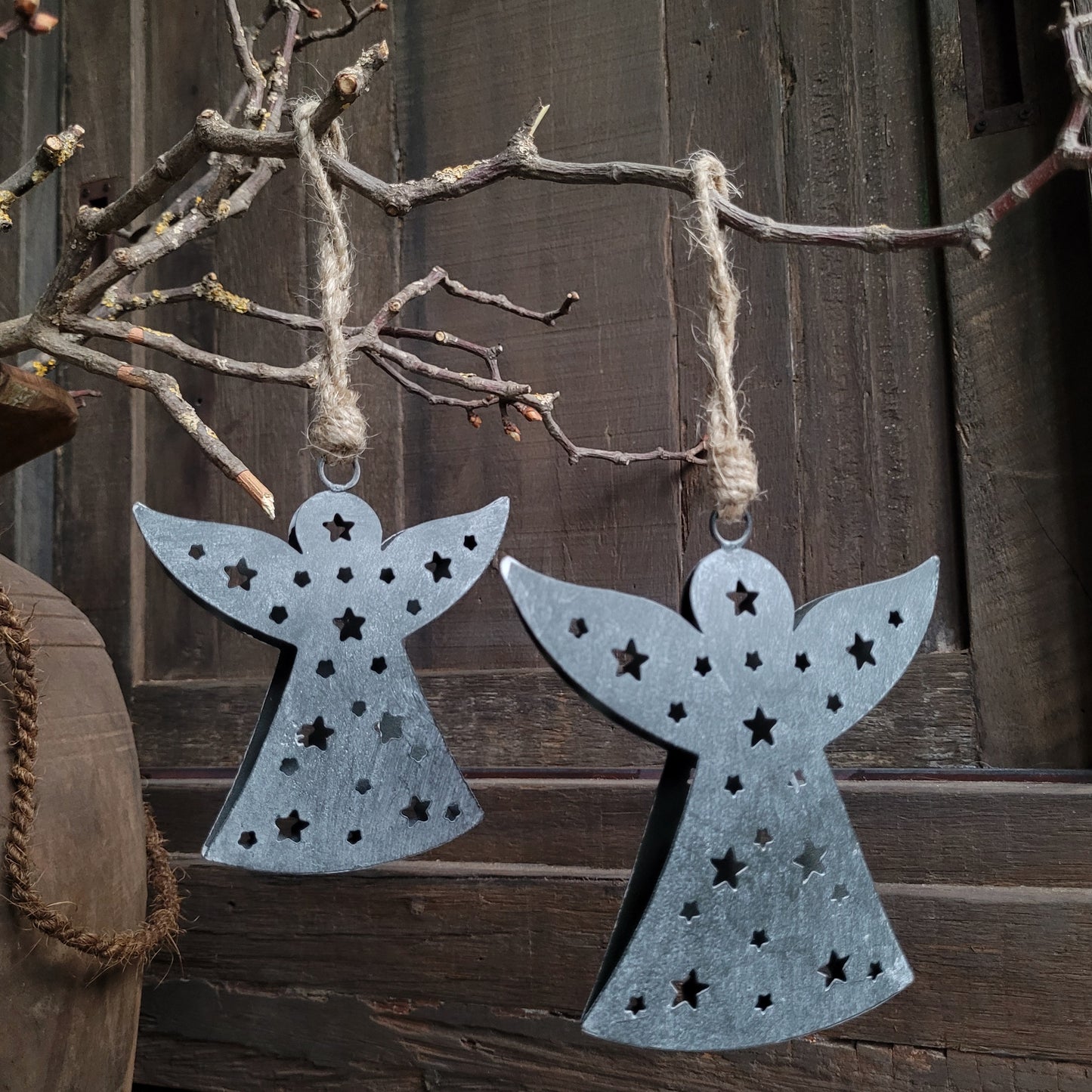 Kerst engel aan touw zink S