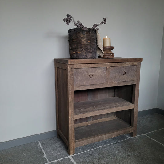 Dressoir oud hout driftwood 2 lades Kota
