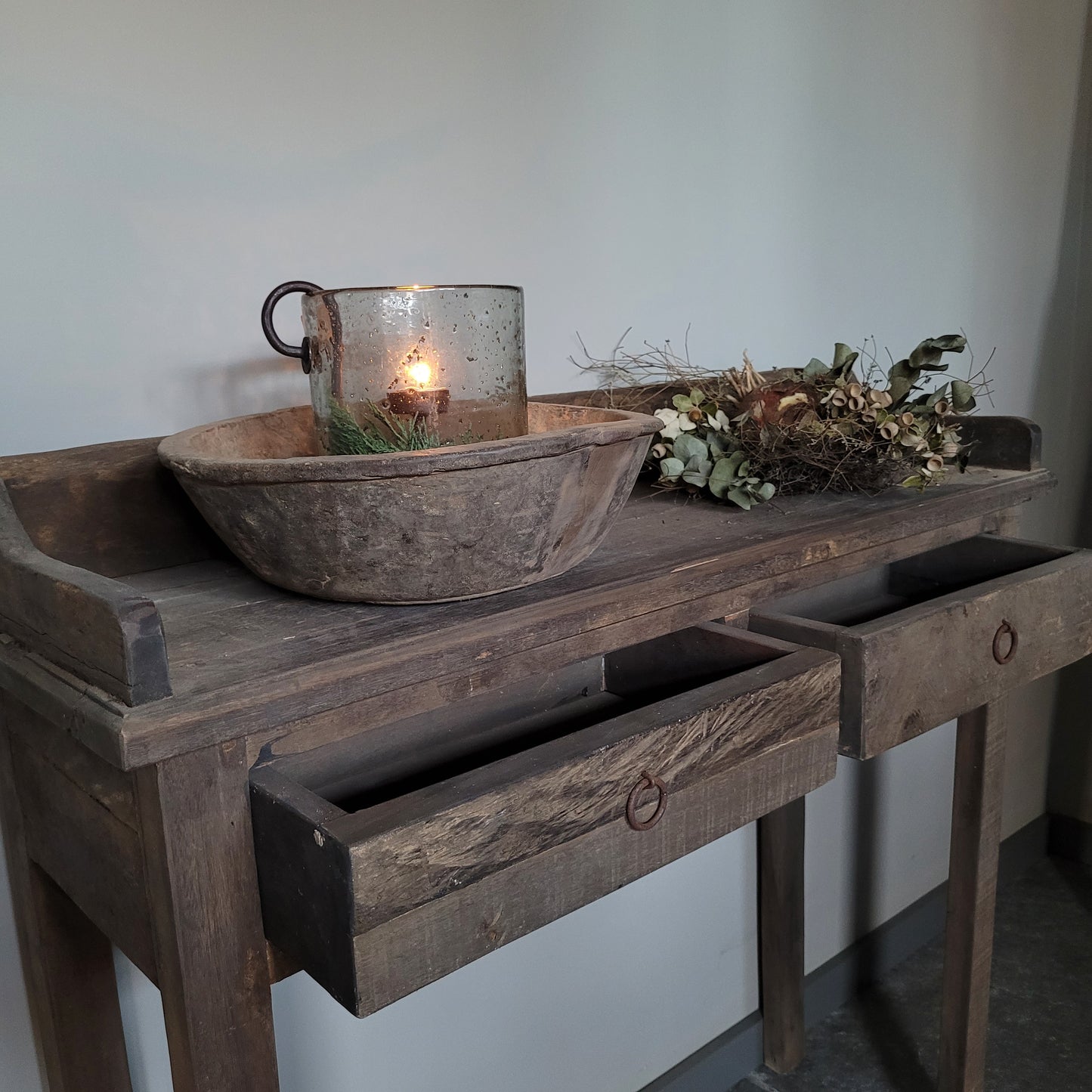 Sidetable driftwood | 2 lades 100cm