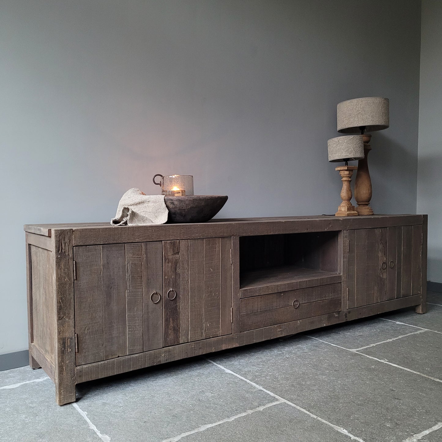 Tv meubel | dressoir oud hout driftwood 220cm