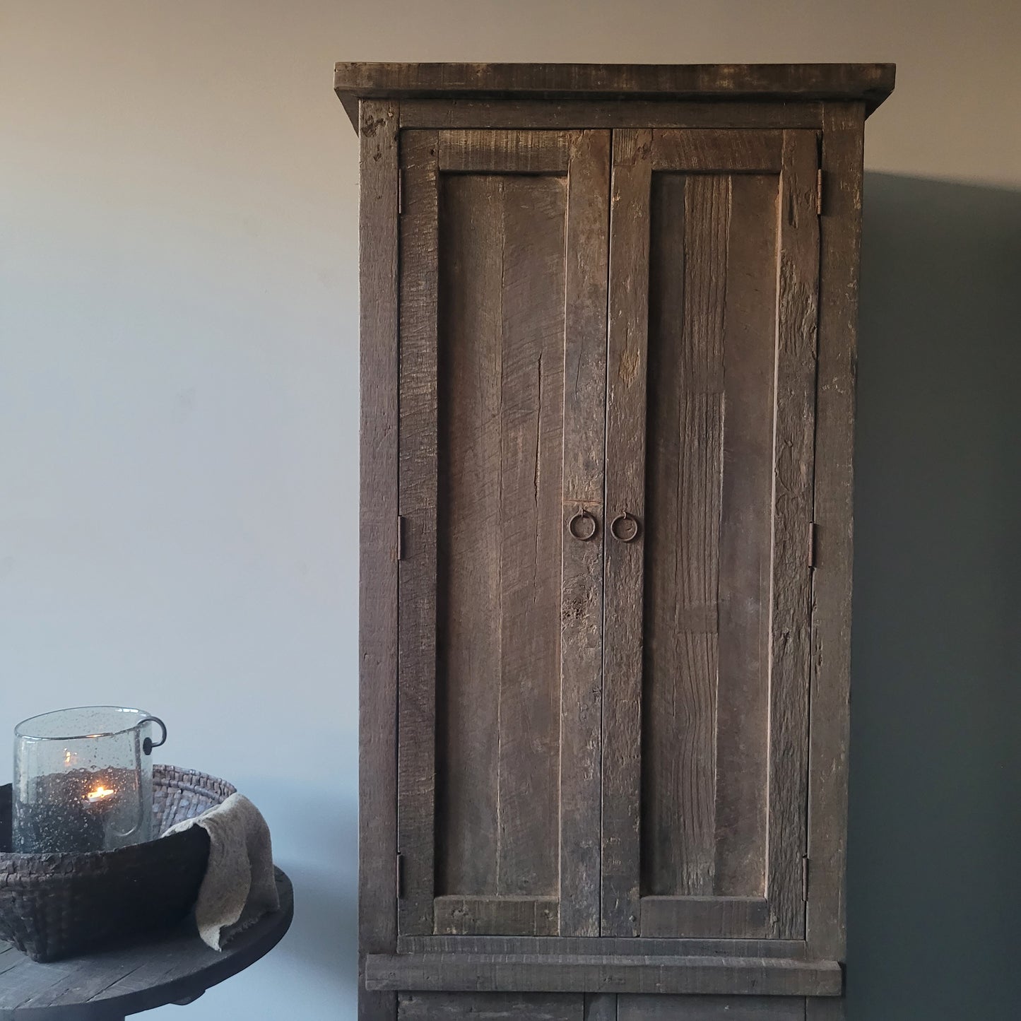 Kast oud hout driftwood 2-deurs