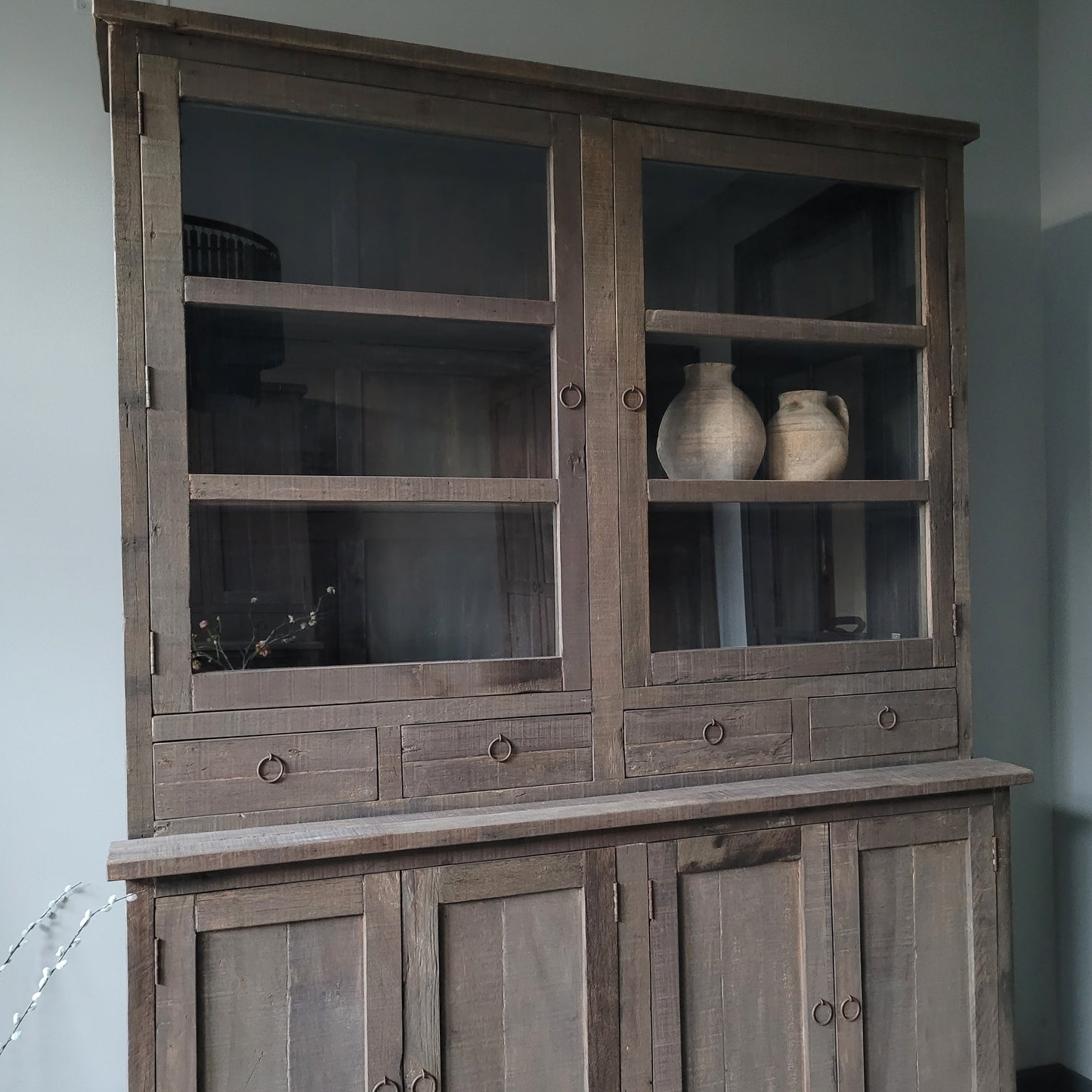 Buffetkast | vitrinekast driftwood oud hout
