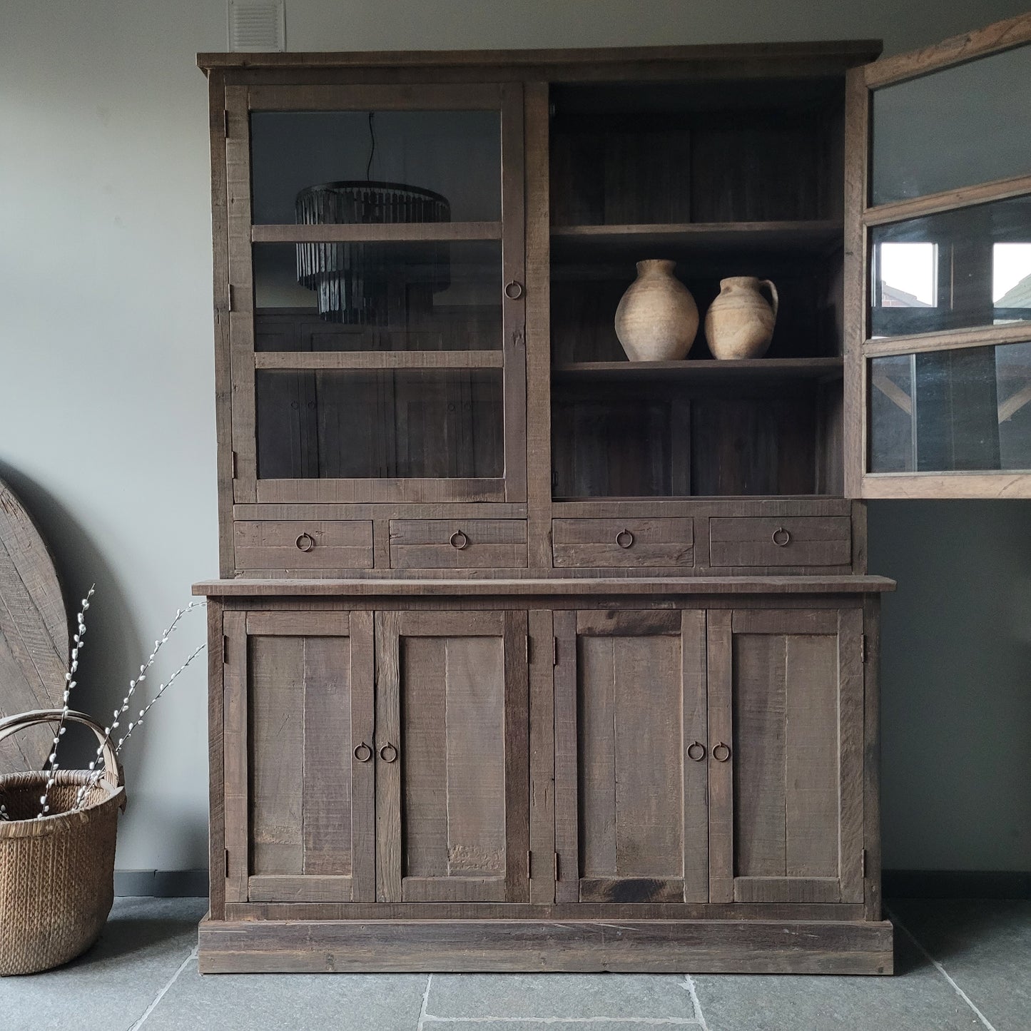 Buffetkast | vitrinekast driftwood oud hout