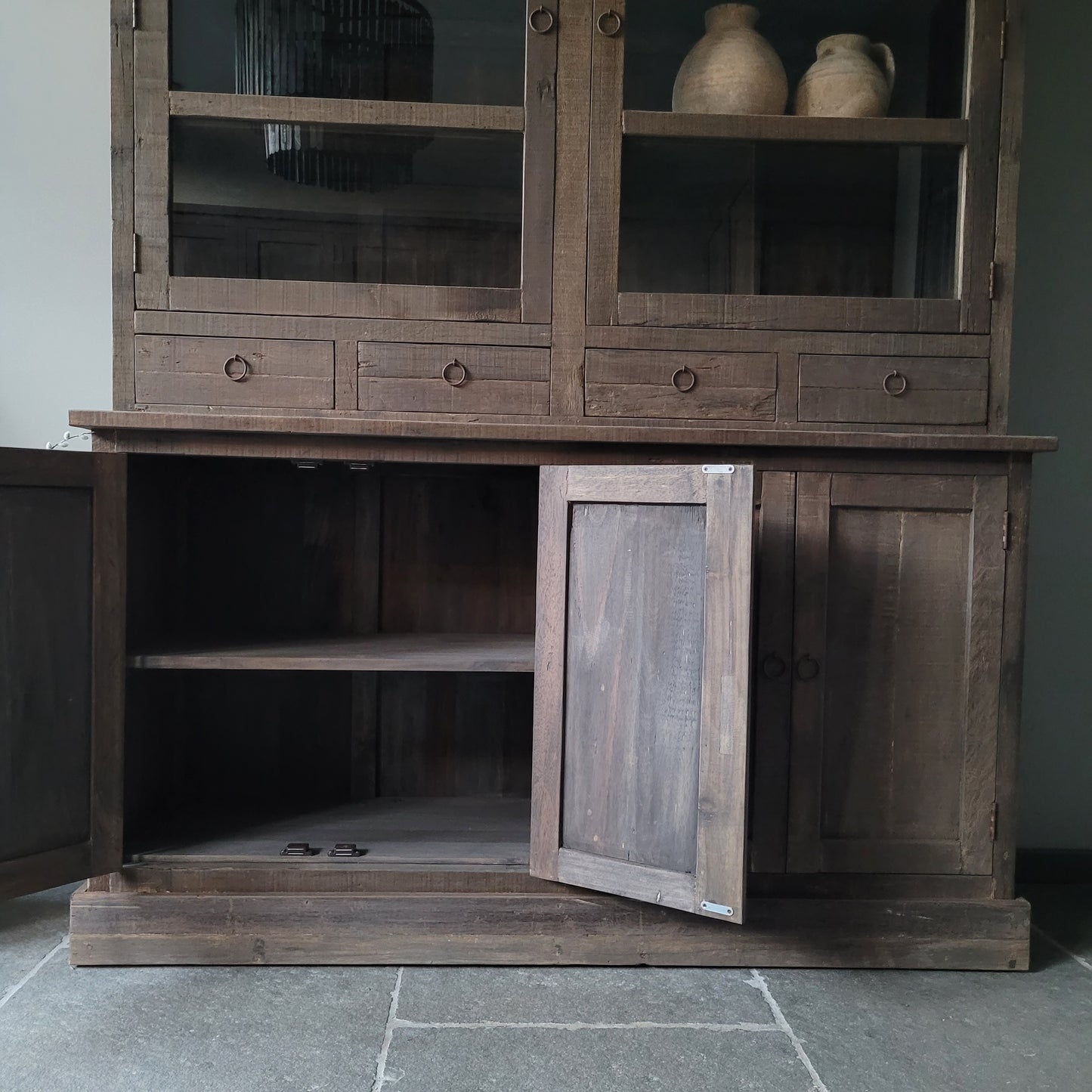 Buffetkast | vitrinekast driftwood oud hout