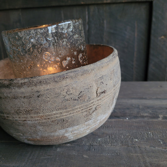 Uniek oud houten pot