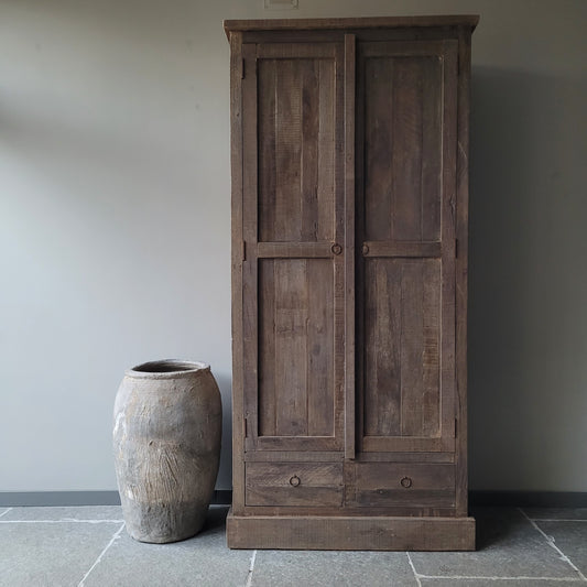 Kast driftwood oud hout 2-deurs/lades