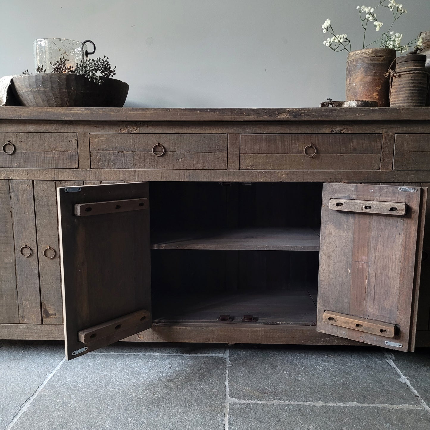 Dressoir | tv meubel oud hout driftwood 220cm