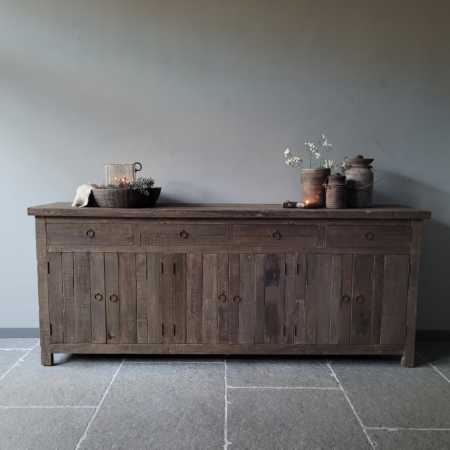 Dressoir | tv meubel oud hout driftwood 220cm