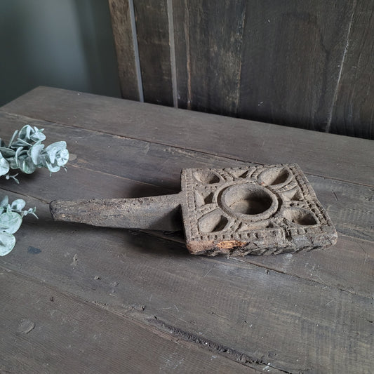 Uniek oud houten theelicht houder