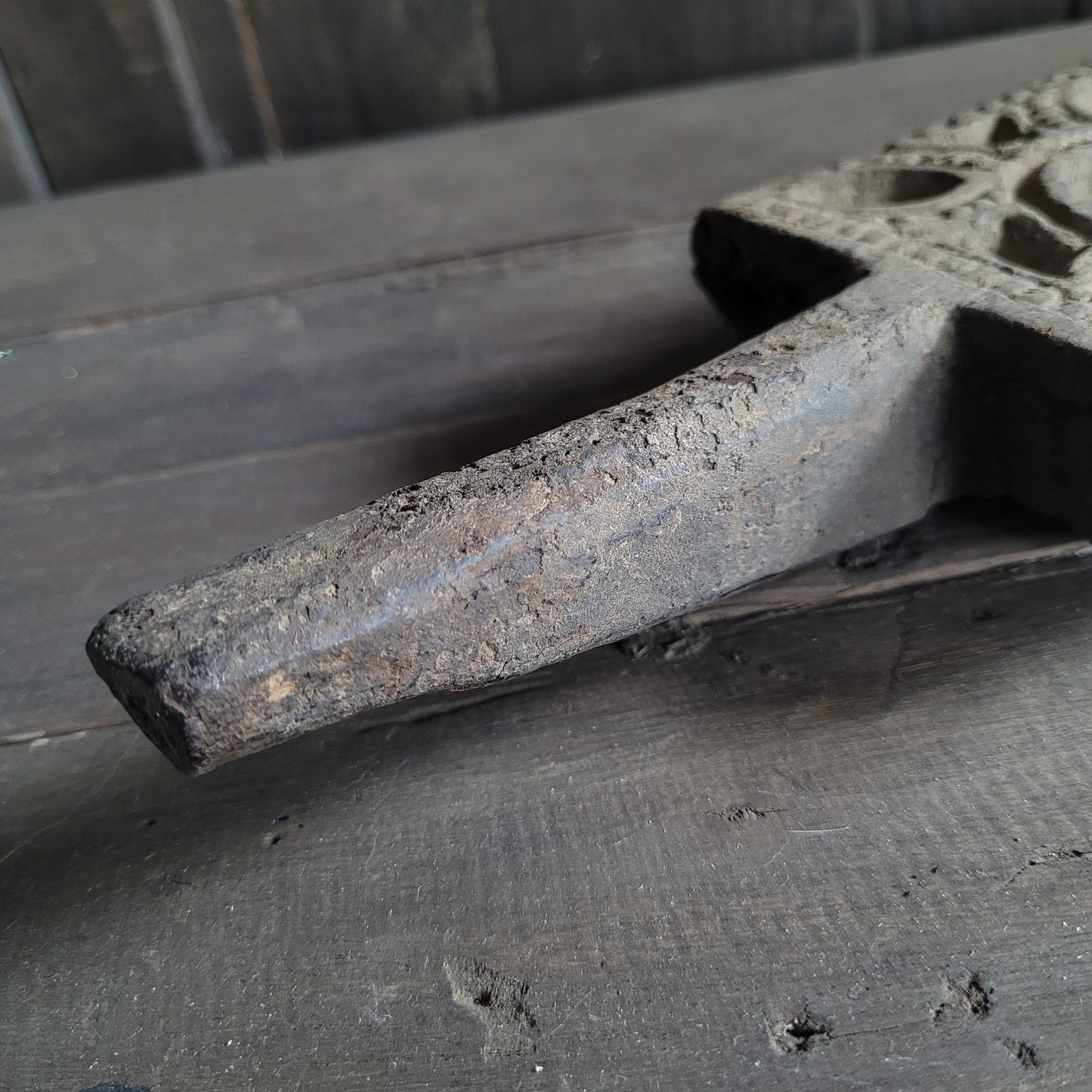 Uniek oud houten theelicht houder