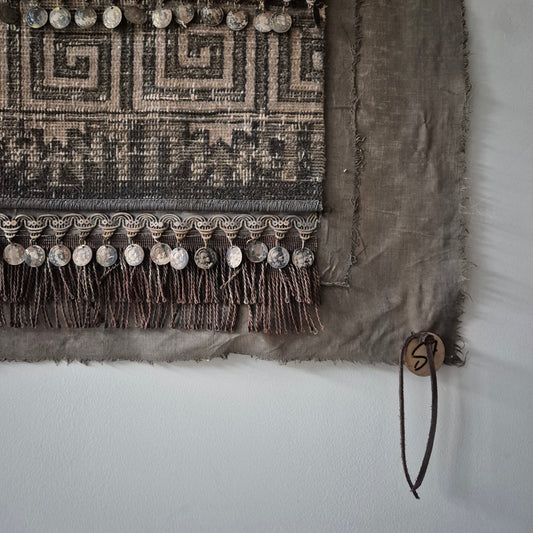 Uniek handgemaakt wanddoek kelim XL San7