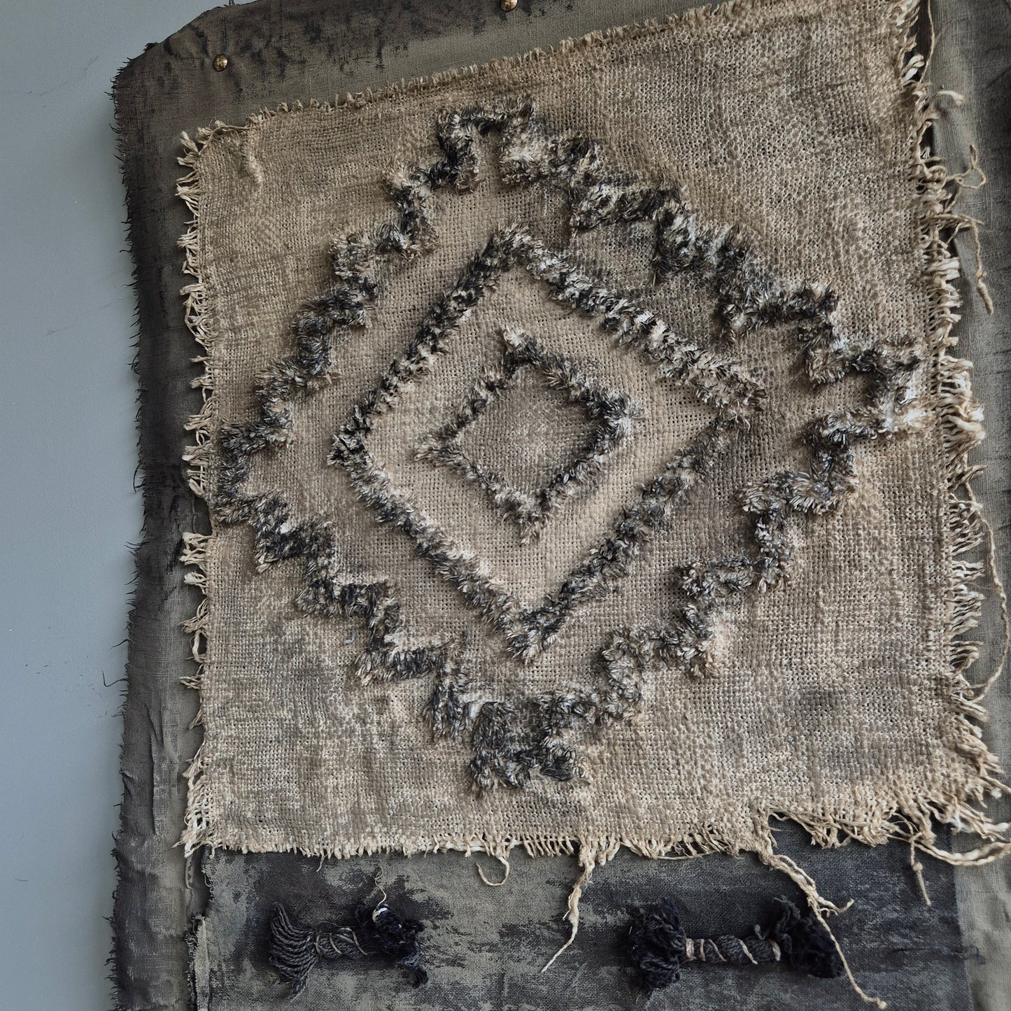 Uniek handgemaakt wanddoek kelim San7