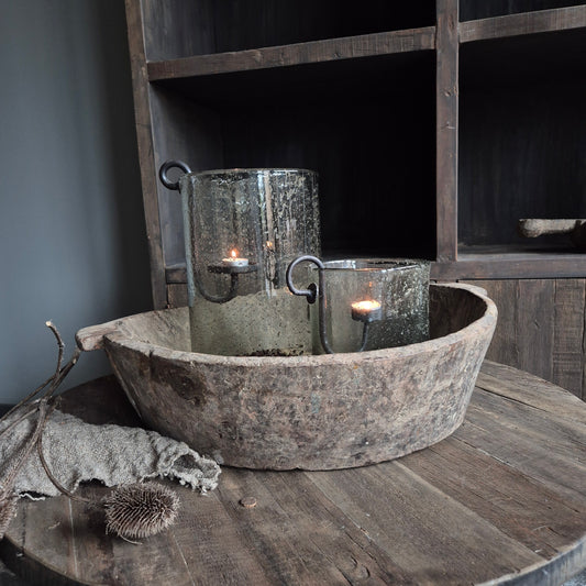 Oud houten schaal met handvat XL nr. 30