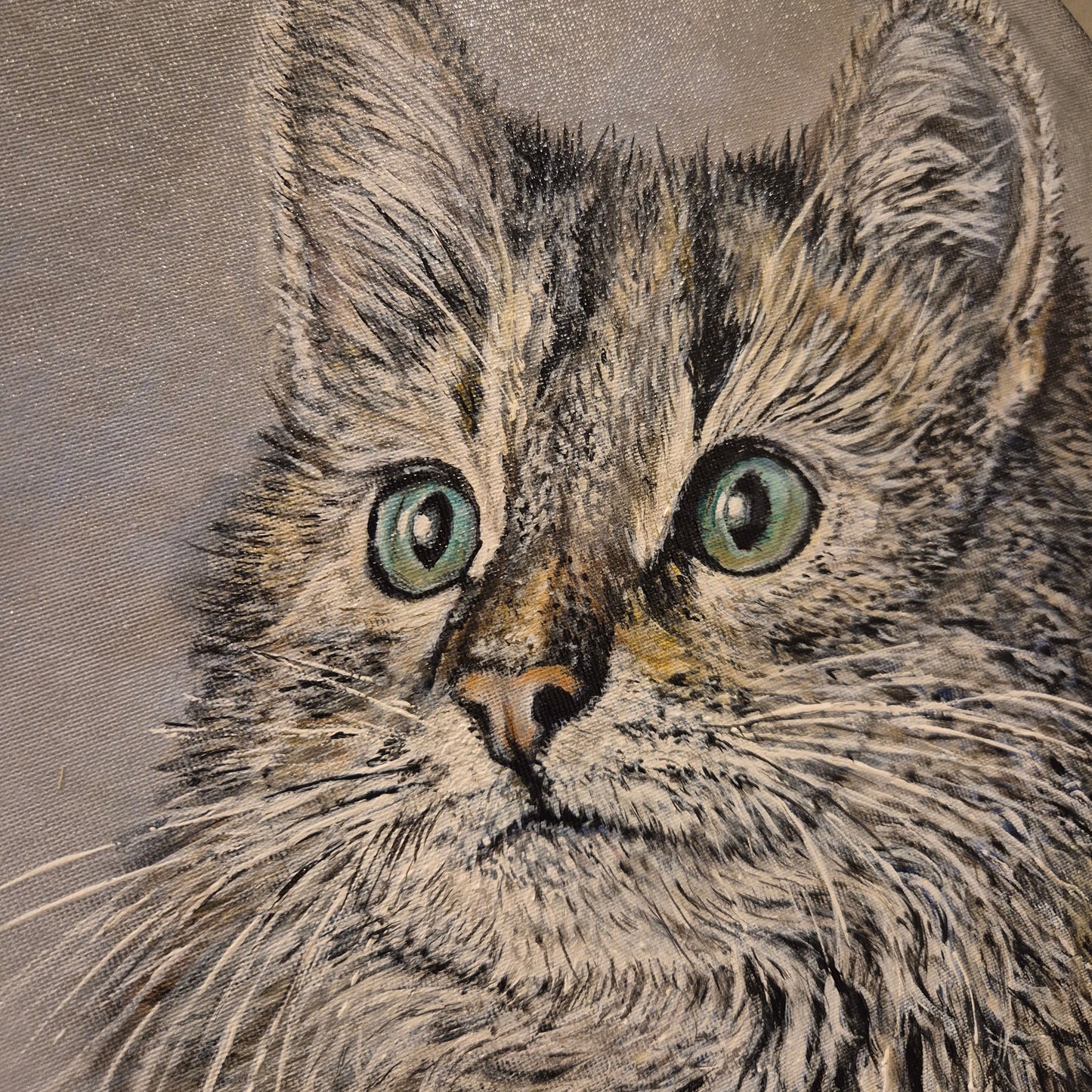 Stoer & sober schilderij Kat handgeschilderd